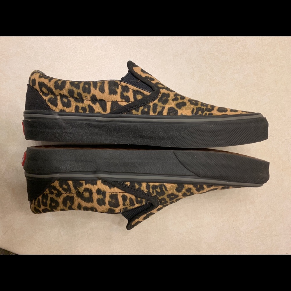 Leopard Vans Slip Ons